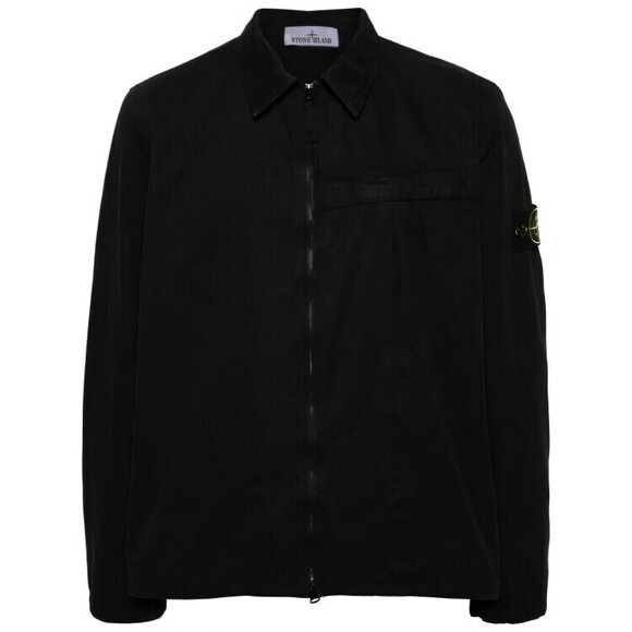 Stone Island Black Jacket With Classic Collar And Zip Closure - NWT
